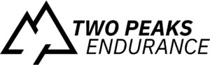 Logo von Two Peaks Endurance mit stilisierten Bergen - We Run 4 Fun!