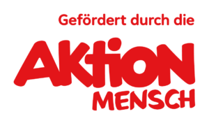 Aktion Mensch Logo: Gefördert durch die Aktion Mensch in Rot. - We Run 4 Fun!
